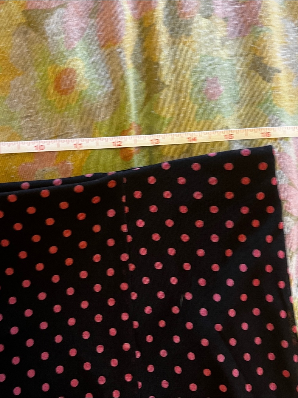 Y2K NWT Express Black & Pink Polka Dot A-Line Skirt - Picture 7 of 8